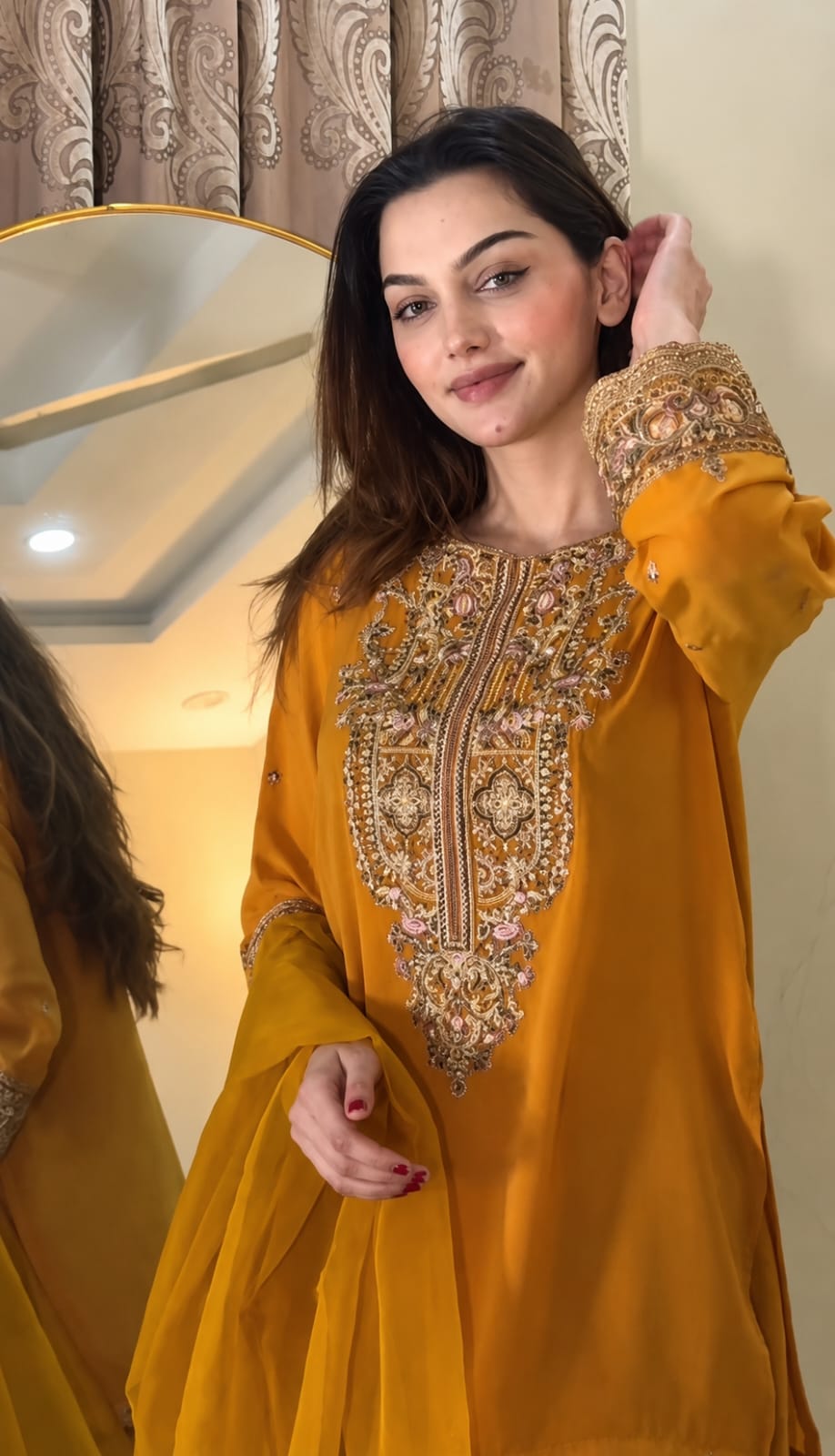 Mustard Gold Jafran Three pc set